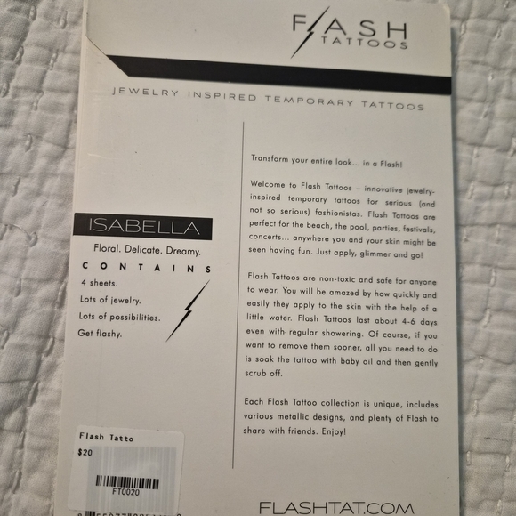 Flash Tattoo Isabella Metallic Temporary Tattoos - Picture 2 of 2